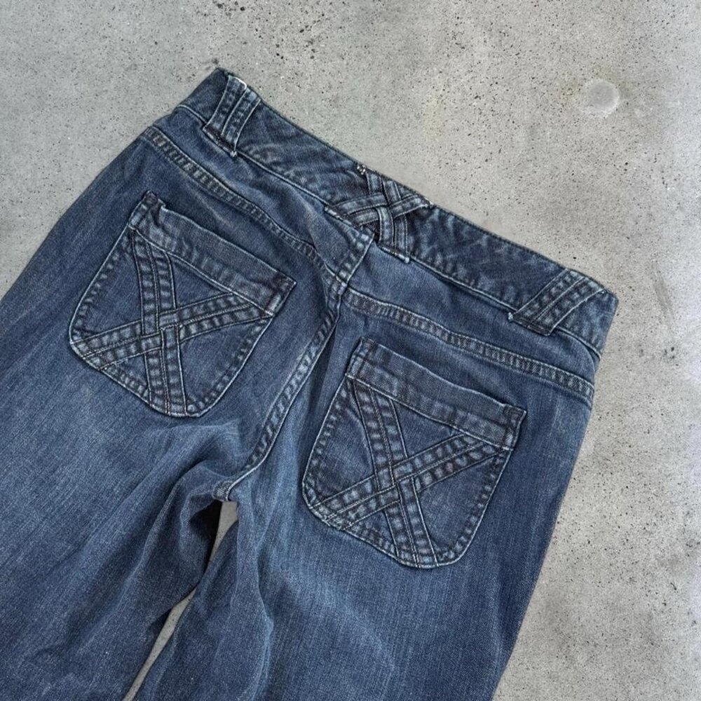2000s dark wash wide leg jeans